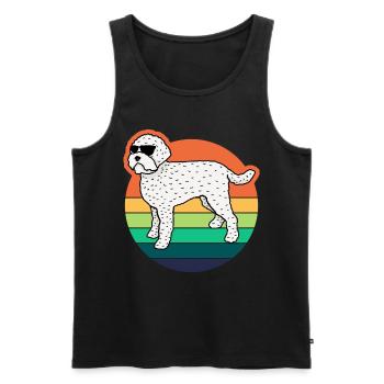 Lagotto Romagnolo Hund Retro Witz Hunde - Männer Premium Bio Tank Top - Schwarz - Vorne - AI Model Male 178 light (178cm)