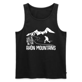 Rhön Wandern Wald Rhöner Berge - Männer Premium Bio Tank Top - Schwarz - Vorne - AI Model Male 178 light (178cm)