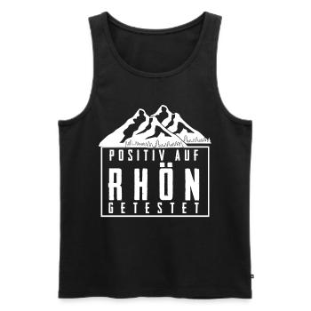 Rhön Wandern Spruch Rhöner Berge - Männer Premium Bio Tank Top - Schwarz - Vorne - AI Model Male 178 light (178cm)
