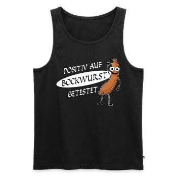 Bockwurst Wurst Positiv Bratwurst - Männer Premium Bio Tank Top - Schwarz - Vorne - AI Model Male 178 light (178cm)