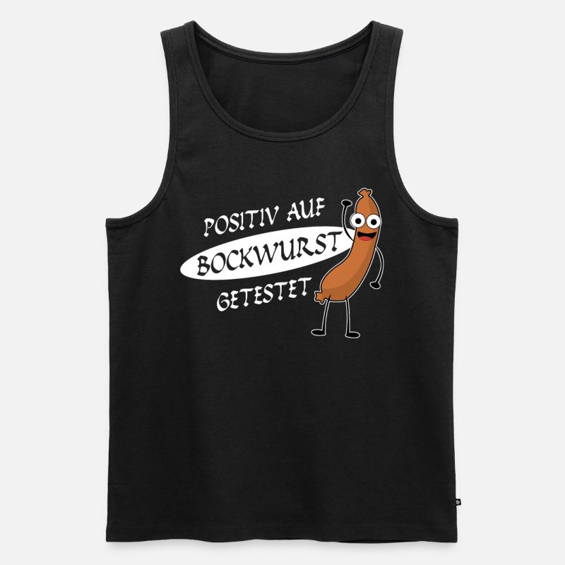 Bockwurst Wurst Positiv Bratwurst - Männer Premium Bio Tank Top - Schwarz