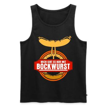 Bockwurst Wurst Würstchen Bratwurst - Männer Premium Bio Tank Top - Schwarz - Vorne - AI Model Male 178 light (178cm)