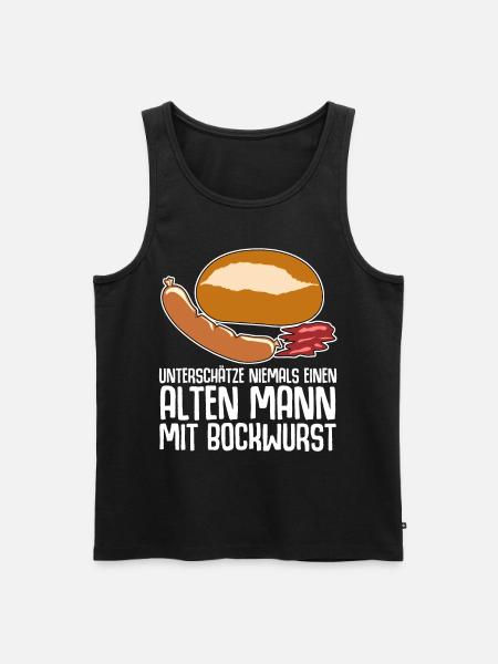 Bockwurst Wurst Alter Mann Bratwurst - Männer Premium Bio Tank Top - Schwarz