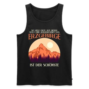 Erzgebirge Wandern Berge Erzgebirger - Männer Premium Bio Tank Top - Schwarz - Vorne - Michal (187cm)