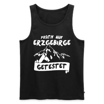 Erzgebirge Positiv getestet Erzgebirger - Männer Premium Bio Tank Top - Schwarz - Vorne - Michal (187cm)