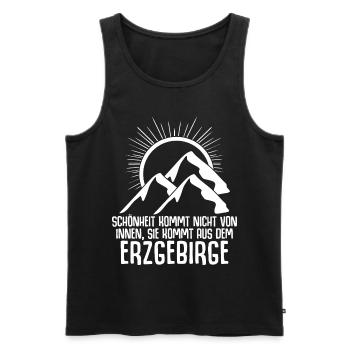 Erzgebirge Berge Wandern Erzgebirger - Männer Premium Bio Tank Top - Schwarz - Vorne - Michal (187cm)