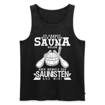 Sauna Saunagänger Wellness Saunieren - Männer Premium Bio Tank Top - Schwarz - Vorne - AI Model Male 178 light (178cm)