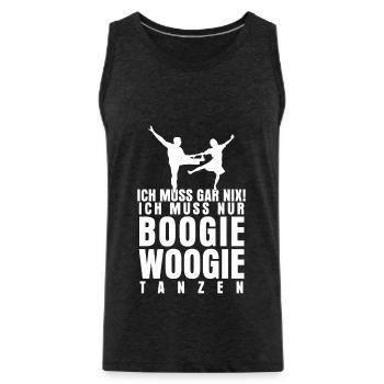 Boogie Woogie Saying Joke Dancer - Men's Premium Organic Tank Top - charcoal grey - Front - Alexander (188cm)