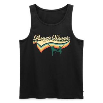 Boogie Woogie Retro Saying Boogie-Woogie - Men's Premium Organic Tank Top - black - Front - AI Model Male 178 light (178cm)