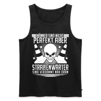 Straßenwärter lustig Straßenmeisterei - Männer Premium Bio Tank Top - Schwarz - Vorne - Michal (187cm)