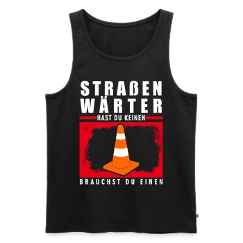 Straßenwärter Witz Straßenmeisterei - Männer Premium Bio Tank Top - Schwarz - Vorne - Michal (187cm)