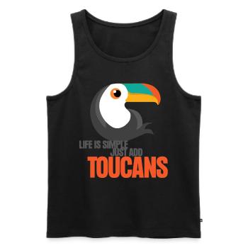 Tukan Toucan's cute toucans - Men's Premium Organic Tank Top - black - Front - AI Model Male 178 light (178cm)