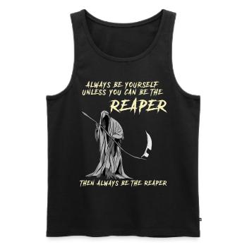 Grim Reaper funny saying - Men's Premium Organic Tank Top - black - Front - AI Model Male 178 light (178cm)