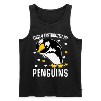 Pinguin Penguin Pinguine - Männer Premium Bio Tank Top - Schwarz - Vorne - Michal (187cm)