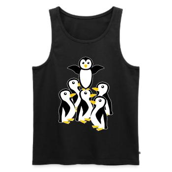 Penguin Penguins - Men's Premium Organic Tank Top - black - Front - Michal (187cm)