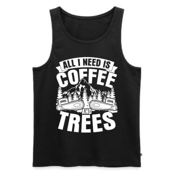 Arborist Trees and Coffee Lumberjack - Men's Premium Organic Tank Top - black - Front - Michal (187cm)