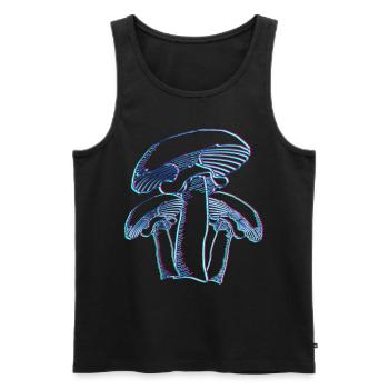 Cueilleurs de champignons abstraits Champignons Cueilleurs de champignons - Débardeur bio Premium Homme - noir - Devant - Michal (187cm)