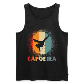 Capoeira rétro arts martiaux - Débardeur bio Premium Homme - noir - Devant - AI Model Male 178 light (178cm)