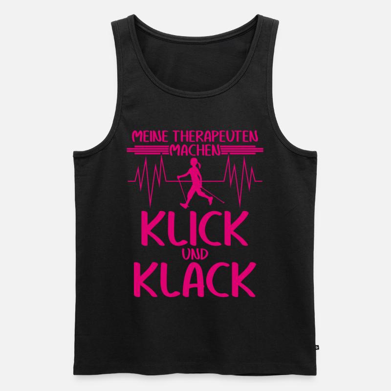 Nordic Walking - Männer Premium Bio Tank Top - Schwarz