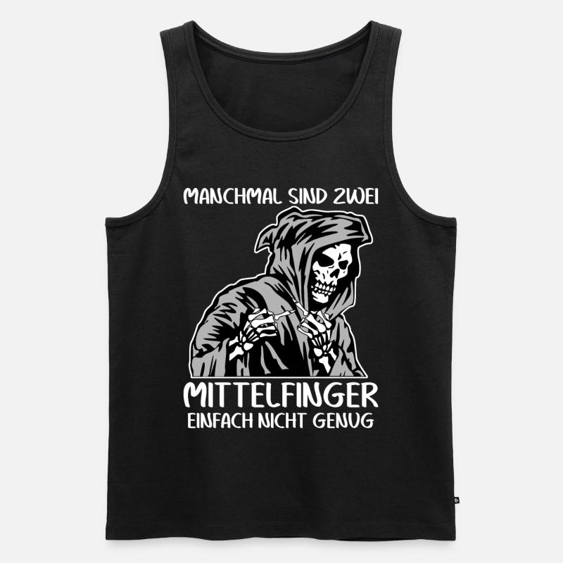 Stinkefinger Misanthrop Mittelfinger - Männer Premium Bio Tank Top - Schwarz