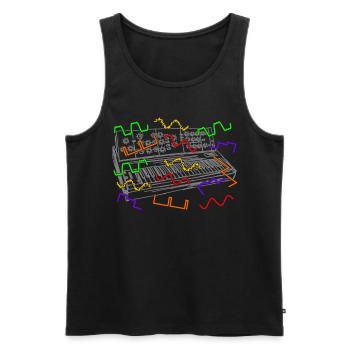 Synthesizer Analog Synth Synthesizers - Männer Premium Bio Tank Top - Schwarz - Vorne - AI Model Male 178 light (178cm)