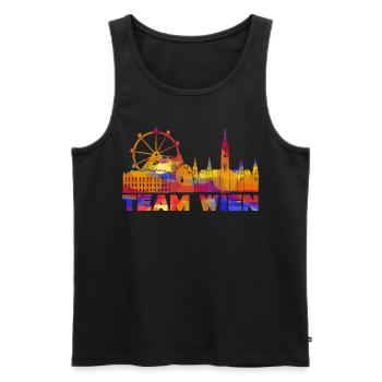 Wien Stadt Wiener - Männer Premium Bio Tank Top - Schwarz - Vorne - AI Model Male 178 light (178cm)