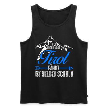 Tirol Wandern Urlaub Bergsteigen Tiroler - Männer Premium Bio Tank Top - Schwarz - Vorne - AI Model Male 178 light (178cm)