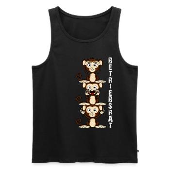 Betriebsrat 3 Affen Betriebsrätin - Männer Premium Bio Tank Top - Schwarz - Vorne - AI Model Male 178 light (178cm)