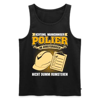 Polier Baustellenleiter Bauleiter - Männer Premium Bio Tank Top - Schwarz - Vorne - Michal (187cm)