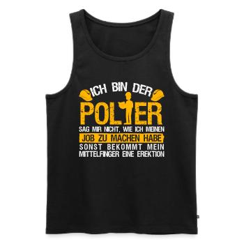Polier Mittelfinger Baustelle Bauleiter - Männer Premium Bio Tank Top - Schwarz - Vorne - Michal (187cm)