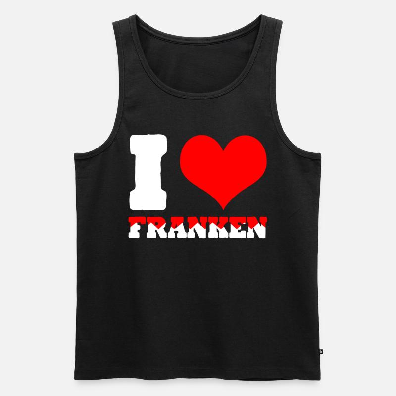 Franke Ich liebe Franken - Männer Premium Bio Tank Top - Schwarz