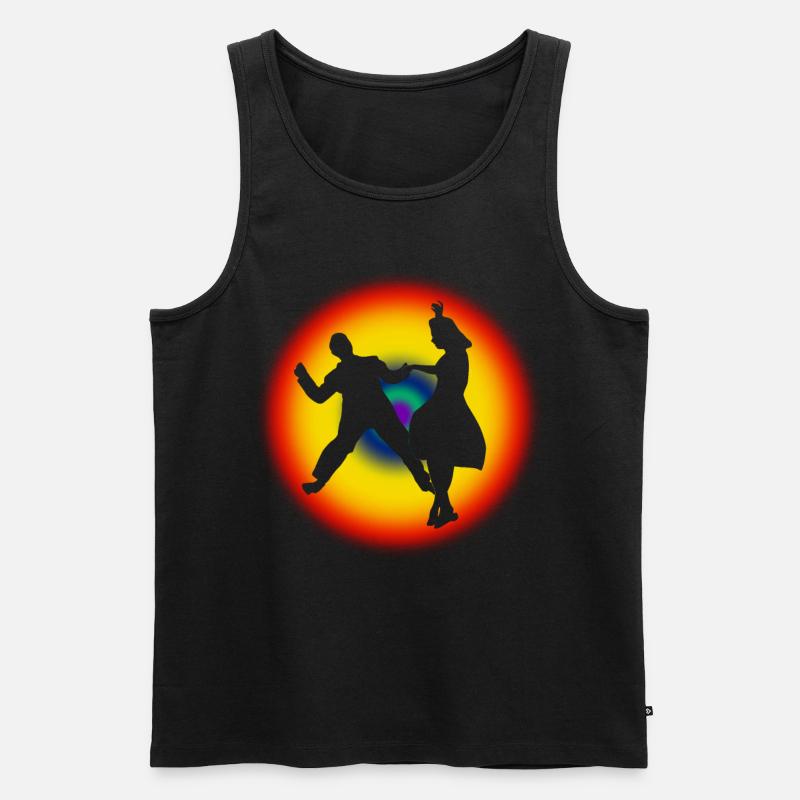 Boogie Woogie RetroTänzer Swing - Männer Premium Bio Tank Top - Schwarz