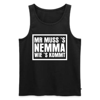 Schwaben Schwäbischer Witz Schwabe - Männer Premium Bio Tank Top - Schwarz - Vorne - AI Model Male 178 light (178cm)
