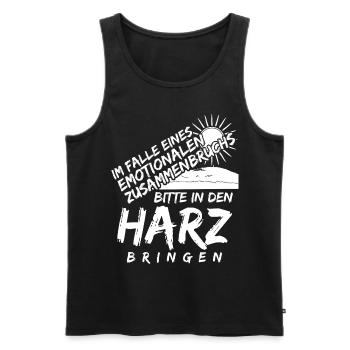Harz Urlaub Spruch Harzer Brocken - Männer Premium Bio Tank Top - Schwarz - Vorne - Michal (187cm)