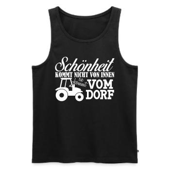 Dorfkinder Trecker Dorf Witz Landkinder - Männer Premium Bio Tank Top - Schwarz - Vorne - AI Model Male 178 light (178cm)