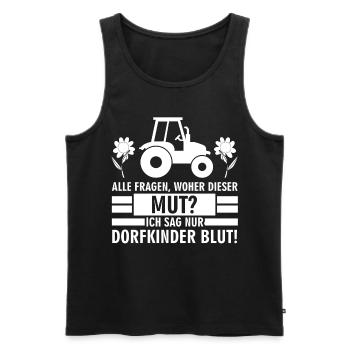 Dorfkinder Dorf Traktor Landkinder - Männer Premium Bio Tank Top - Schwarz - Vorne - AI Model Male 178 light (178cm)