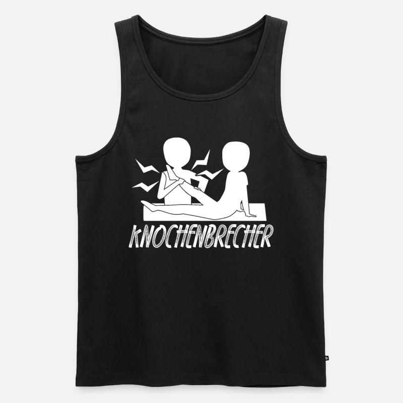 Physio Knochenbrecher Physiotherapeut - Männer Premium Bio Tank Top - Schwarz
