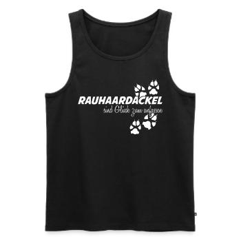 Rauhaardackel Glück Dachshund - Männer Premium Bio Tank Top - Schwarz - Vorne - Michal (187cm)