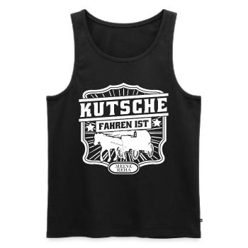Kutsche Pferde Pferdekutsche Kutscher - Männer Premium Bio Tank Top - Schwarz - Vorne - AI Model Male 178 light (178cm)