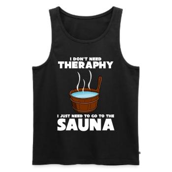Sauna Saunist Saunisten Spruch Saunieren - Männer Premium Bio Tank Top - Schwarz - Vorne - AI Model Male 178 light (178cm)