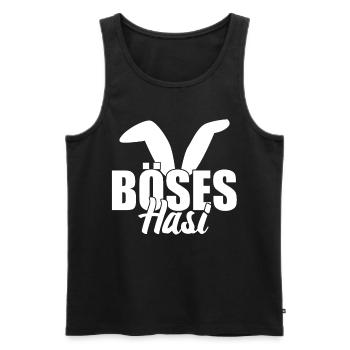 Böses Hasi Hasenohren mit bösem Hasen - Männer Premium Bio Tank Top - Schwarz - Vorne - Michal (187cm)