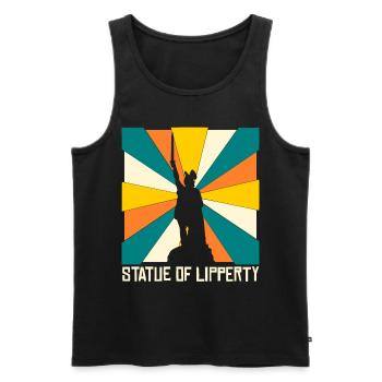 Hermannsdenkmal Retro Detmold Lippe - Männer Premium Bio Tank Top - Schwarz - Vorne - AI Model Male 178 light (178cm)