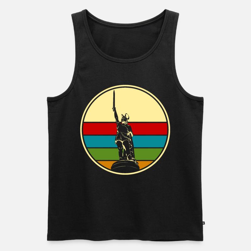 Hermann Monument Retro Lippe Detmold - Men's Premium Organic Tank Top - black