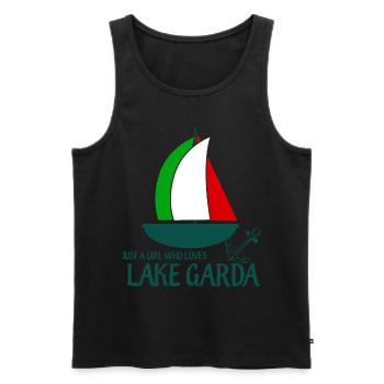 Gardasee Lake Garda Girl Lago di Garda - Men's Premium Organic Tank Top - black - Front - AI Model Male 178 light (178cm)