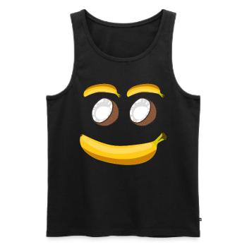 Bananas and coconut with banana - Men's Premium Organic Tank Top - black - Front - AI Model Male 178 light (178cm)