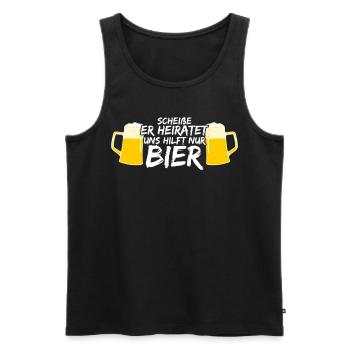 Junggesellenabschied Bier Junggeselle - Männer Premium Bio Tank Top - Schwarz - Vorne - Michal (187cm)