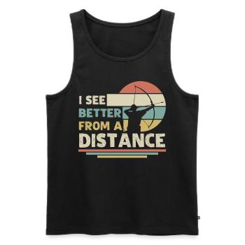 Langbogen 3D Bogensport Bogenschießen - Männer Premium Bio Tank Top - Schwarz - Vorne - AI Model Male 178 light (178cm)