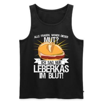 Leberkäse Fleischkas und Mut Leberkas - Männer Premium Bio Tank Top - Schwarz - Vorne - AI Model Male 178 light (178cm)