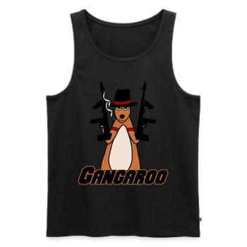 Kangaroo with weapons Kangaroos - Men's Premium Organic Tank Top - black - Front - AI Model Male 178 light (178cm)