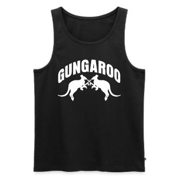 Kangaroo with weapon Gunguru Kangaroos - Men's Premium Organic Tank Top - black - Front - AI Model Male 178 light (178cm)
